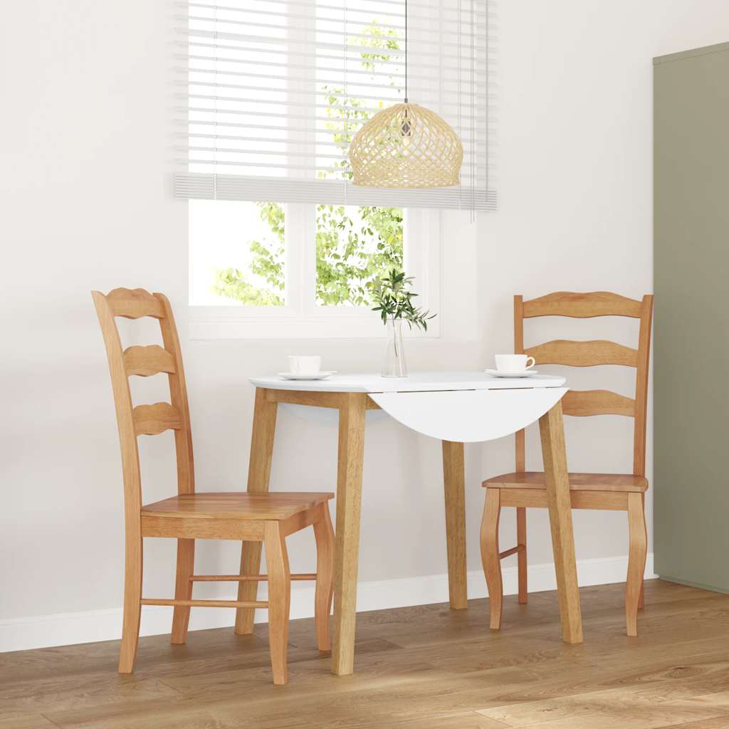 Chaises de salle à manger (lot de 2) en bois massif naturel et caoutchouc - XIOS