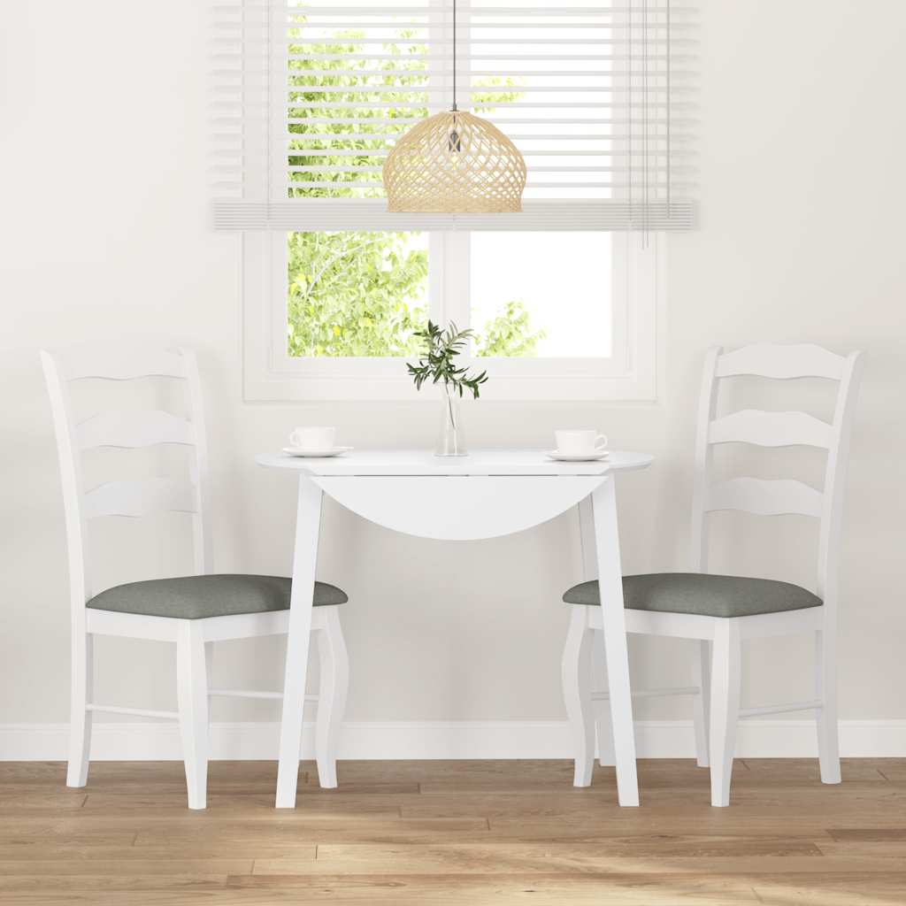 Chaises de salle à manger avec coussins (2 pcs) bois massif blanc caoutchouc - XIOS