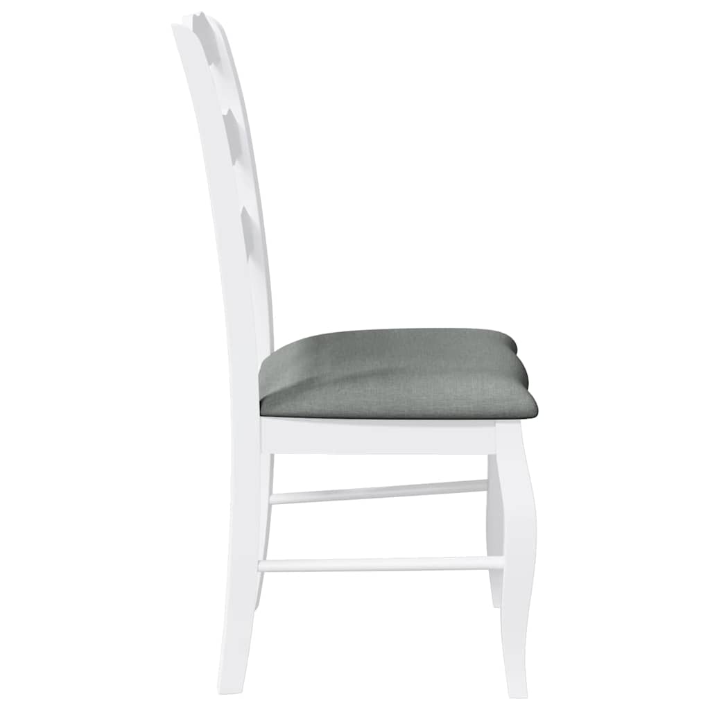 Chaises de salle à manger avec coussins (2 pcs) bois massif blanc caoutchouc - XIOS