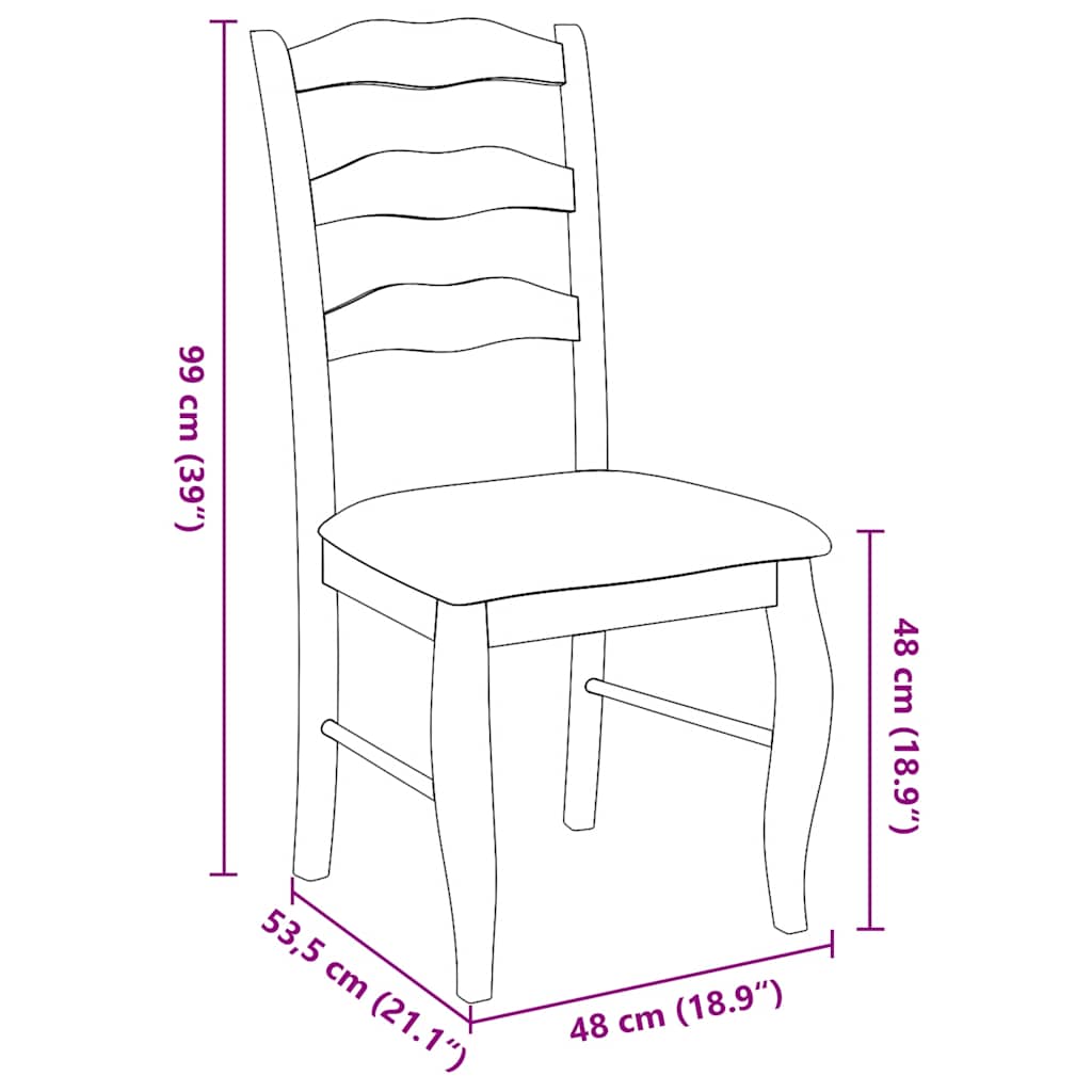Chaises de salle à manger avec coussins (2 pcs) bois massif blanc caoutchouc - XIOS