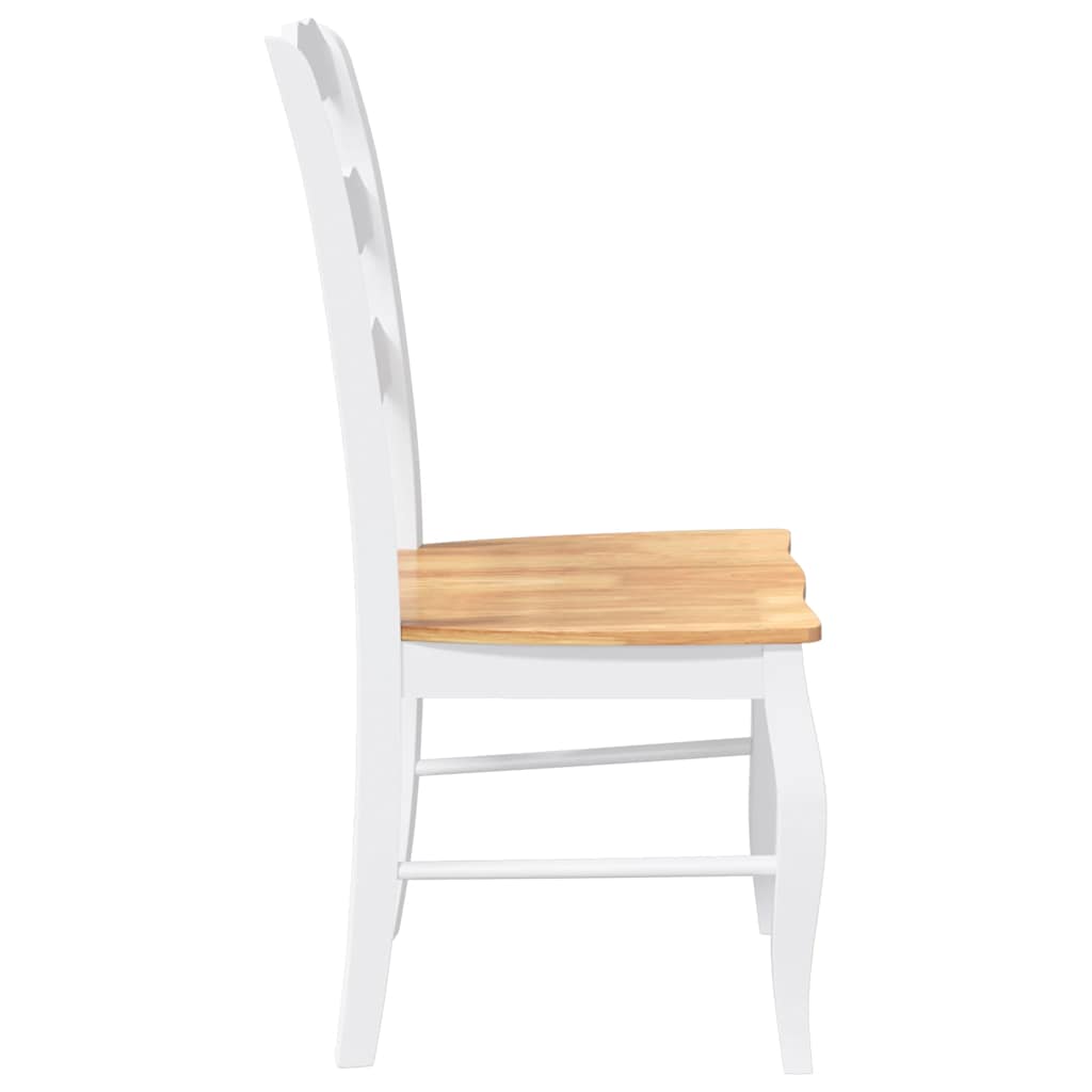 Chaises de salle à manger (lot de 2) en bois massif blanc et caoutchouc - XIOS