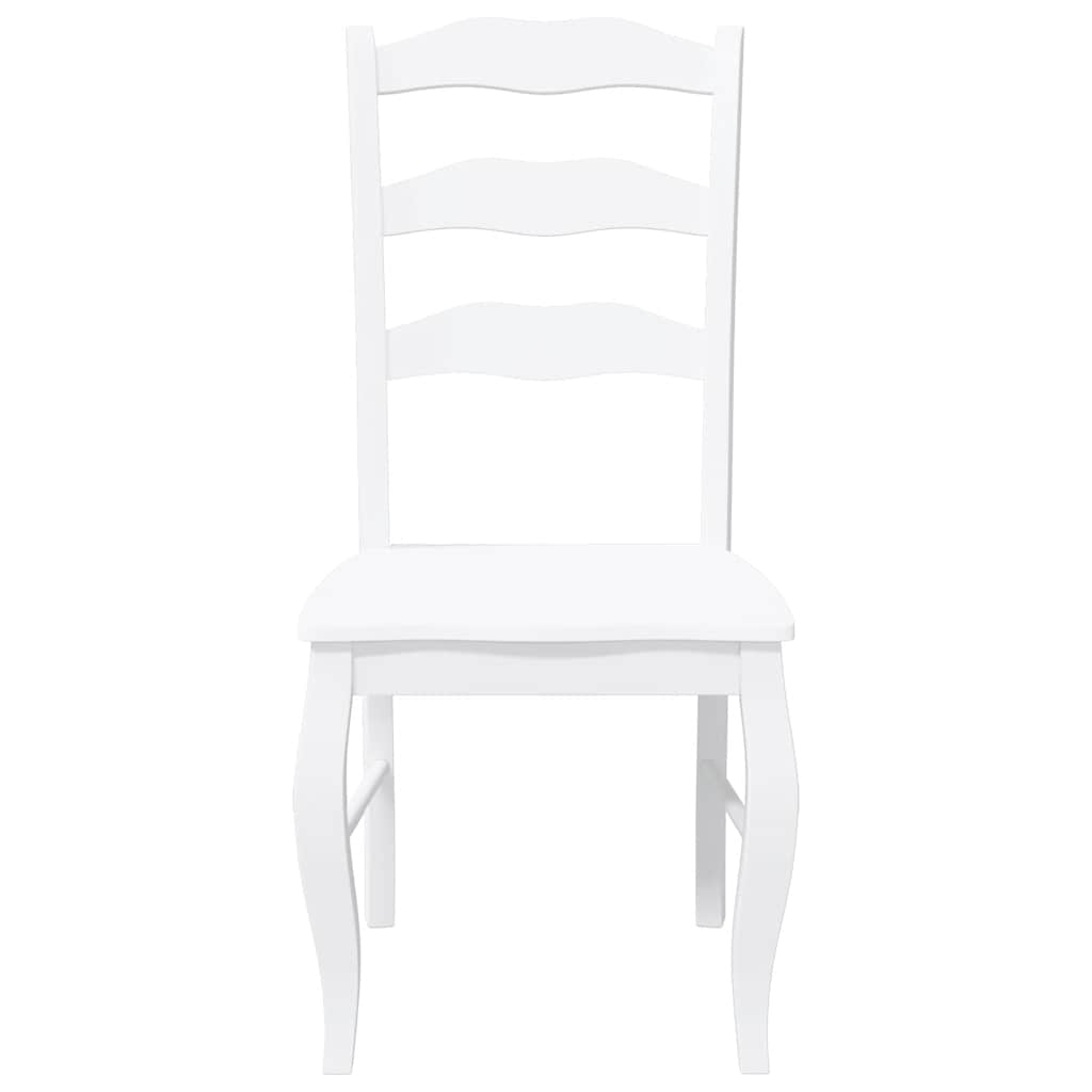Chaises de salle à manger (lot de 2) en bois massif blanc et caoutchouc - XIOS