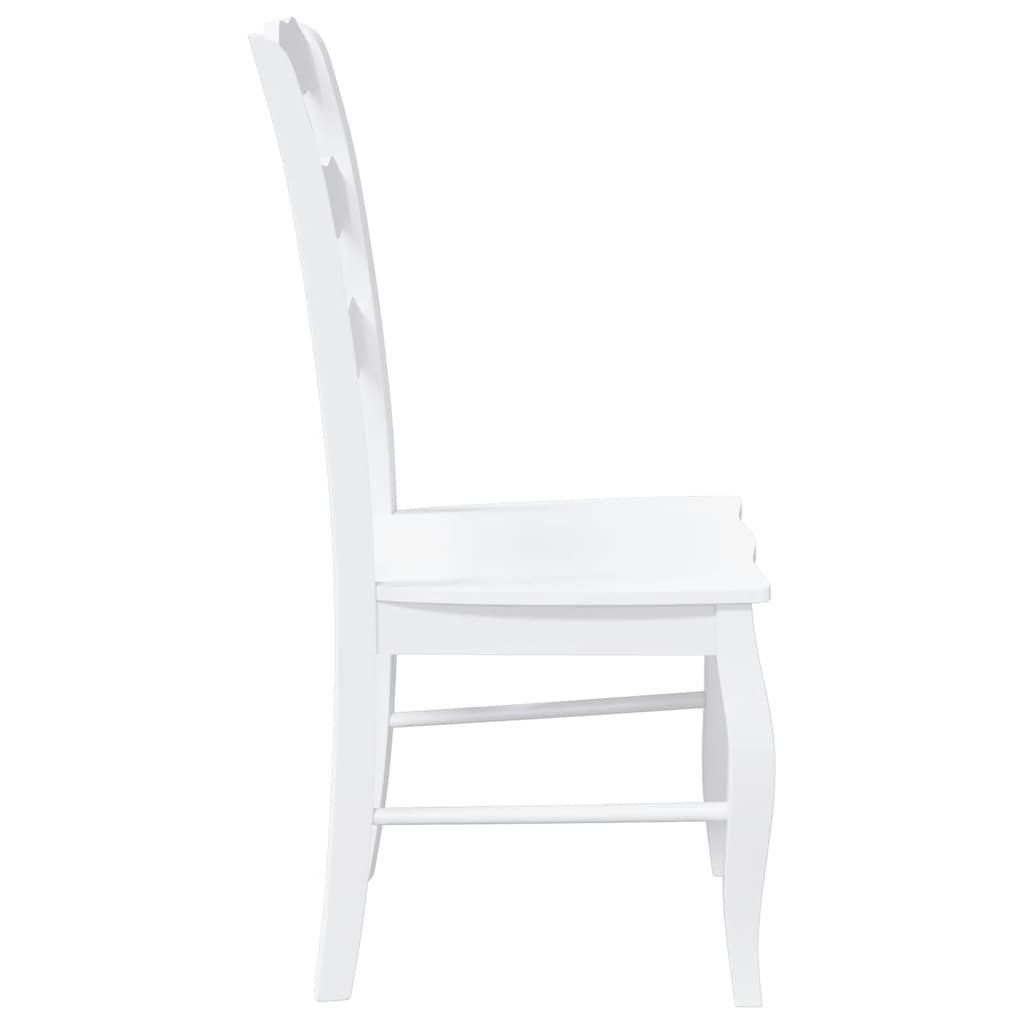 Chaises de salle à manger (lot de 2) en bois massif blanc et caoutchouc - XIOS