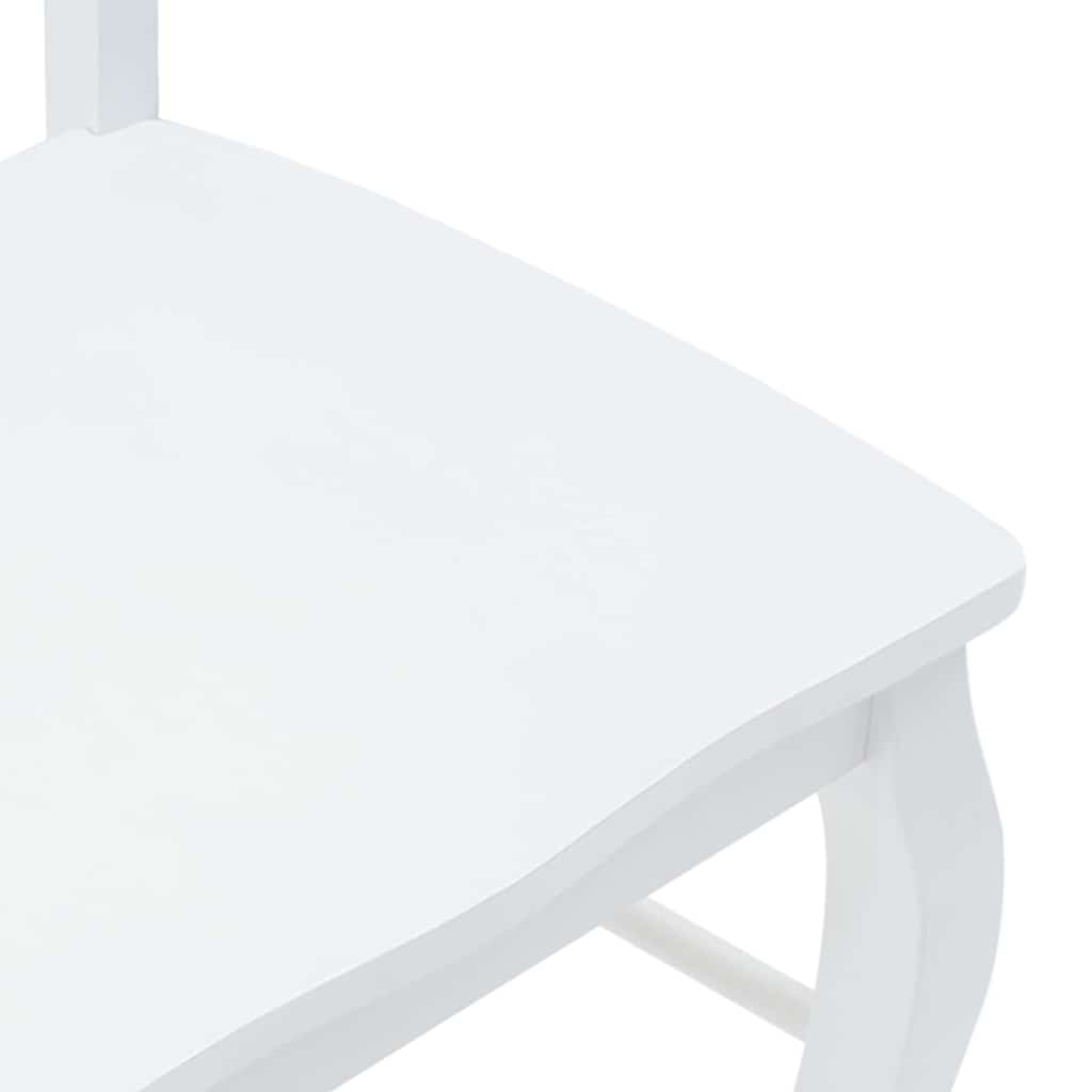 Chaises de salle à manger (lot de 2) en bois massif blanc et caoutchouc - XIOS