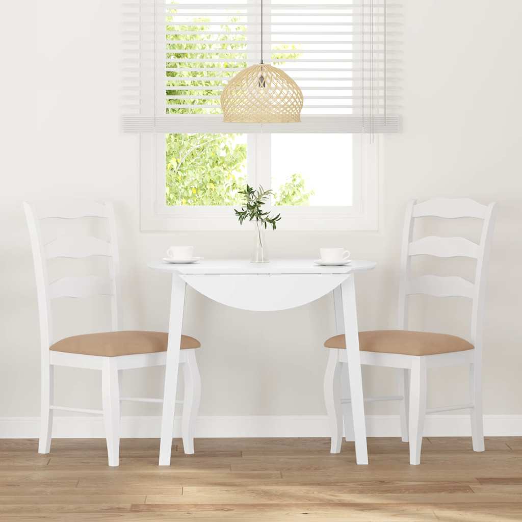 Chaises de salle à manger avec coussins (2 pcs) bois massif blanc caoutchouc - XIOS