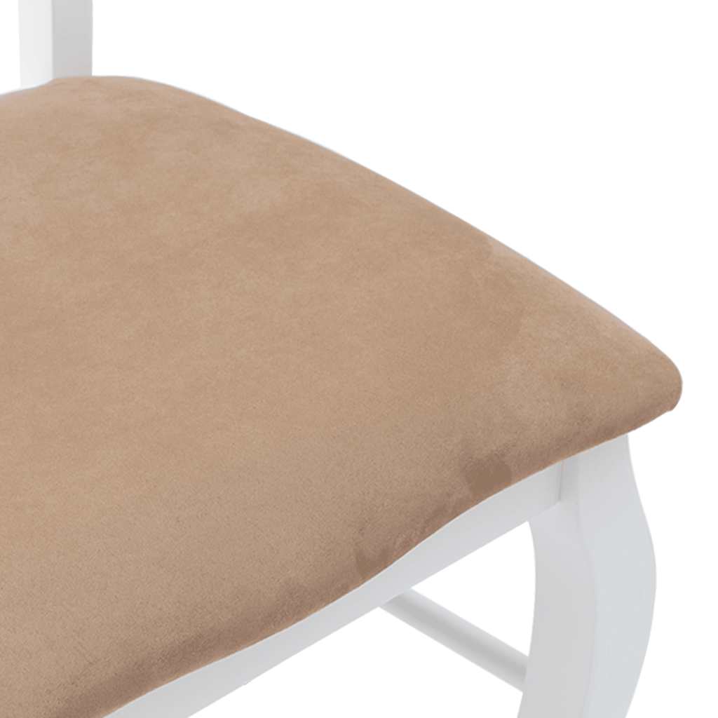Chaises de salle à manger avec coussins (2 pcs) bois massif blanc caoutchouc - XIOS
