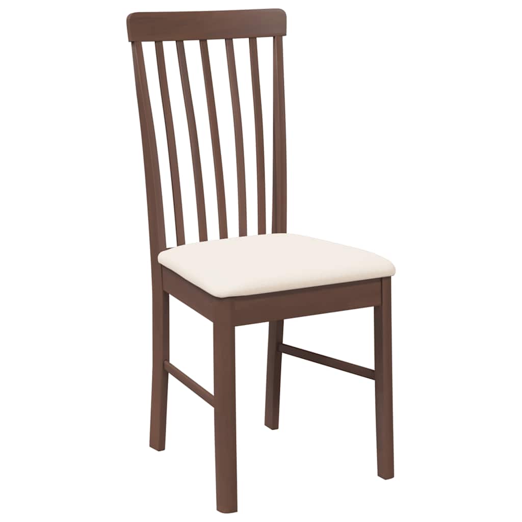 Chaises à manger coussins 2 pcs marron bois massif caoutchouc - XIOS