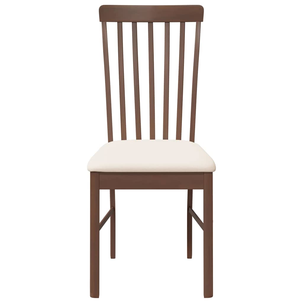 Chaises à manger coussins 2 pcs marron bois massif caoutchouc - XIOS