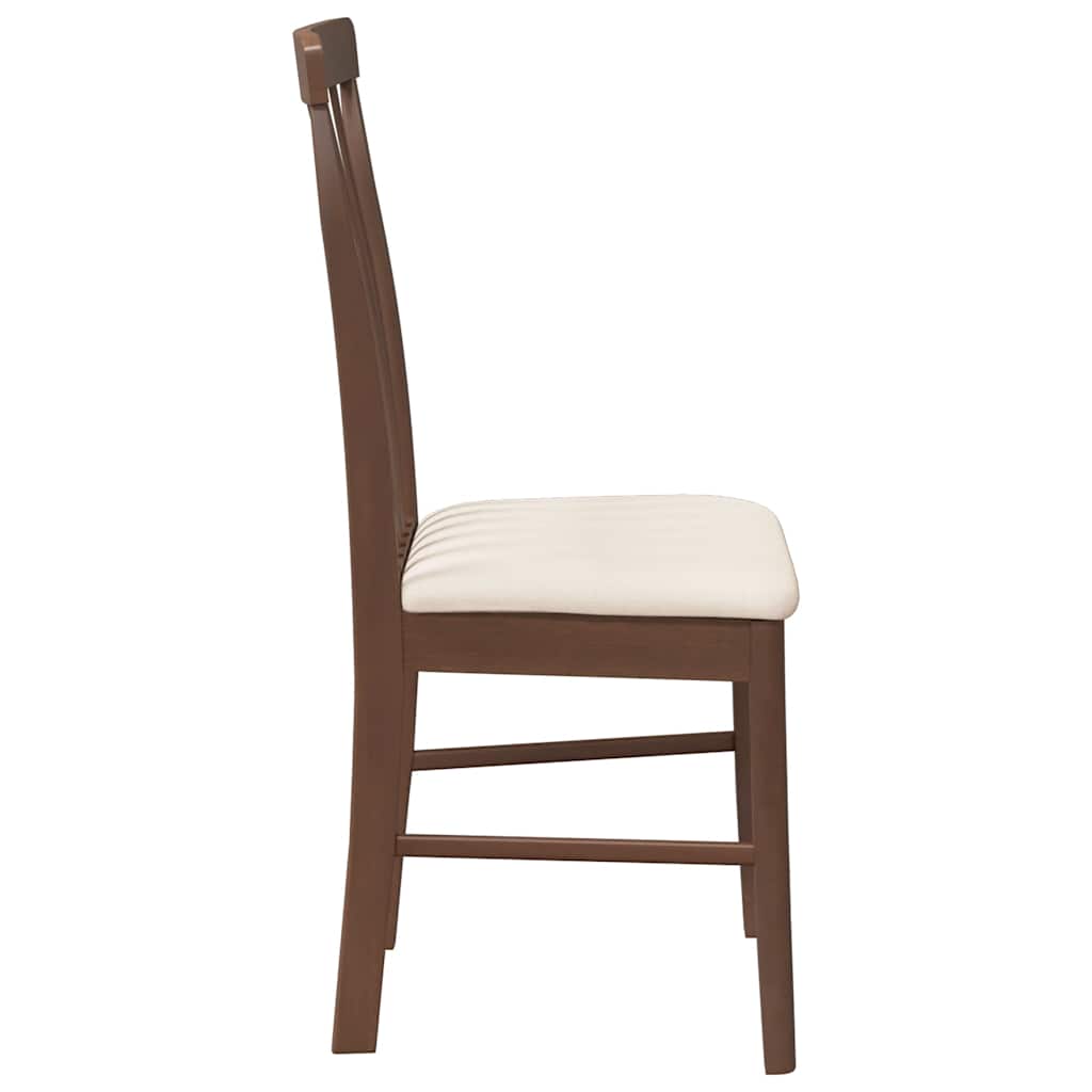 Chaises à manger coussins 2 pcs marron bois massif caoutchouc - XIOS
