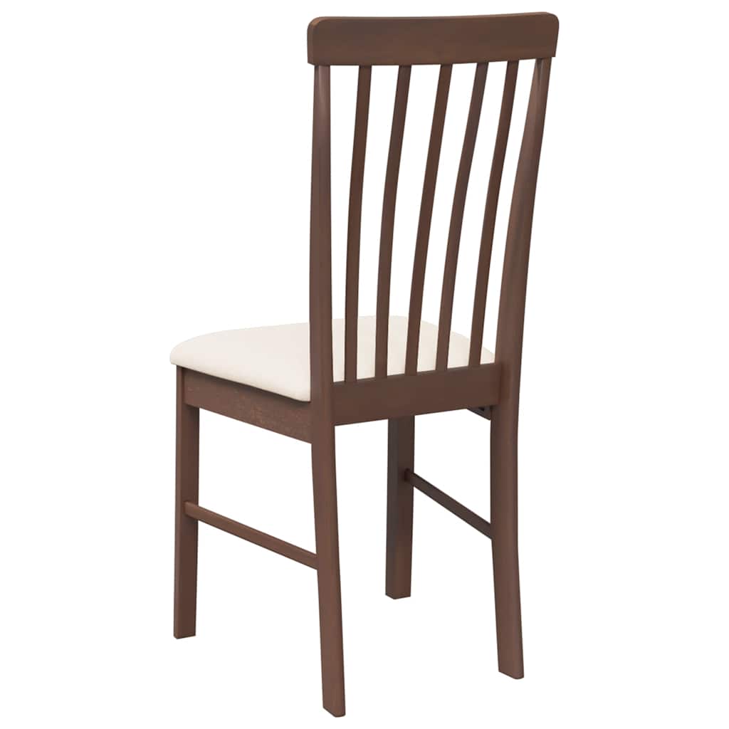Chaises à manger coussins 2 pcs marron bois massif caoutchouc - XIOS
