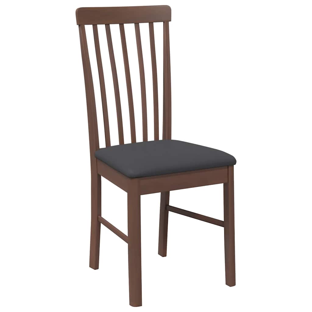 Chaises à manger coussins 2 pcs marron bois massif caoutchouc - XIOS
