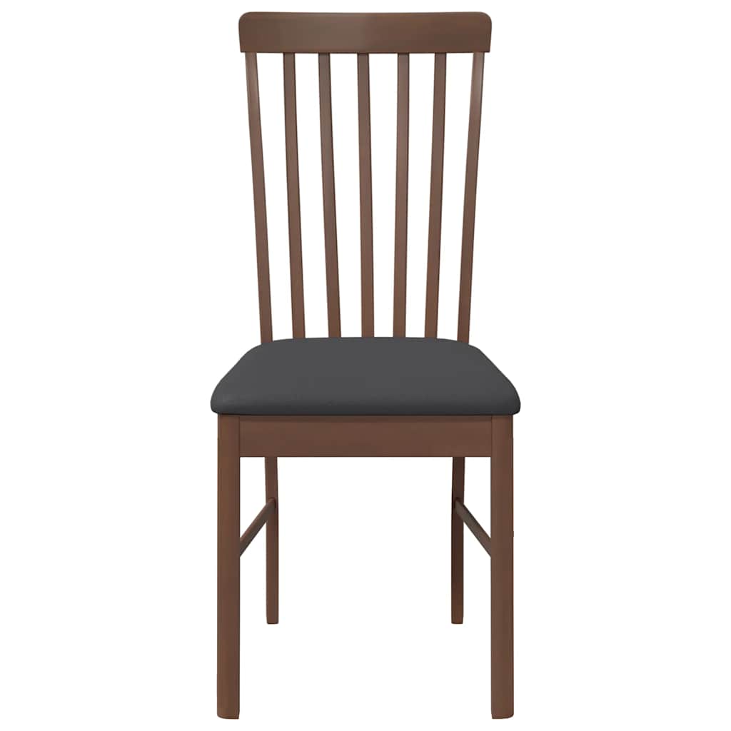 Chaises à manger coussins 2 pcs marron bois massif caoutchouc - XIOS