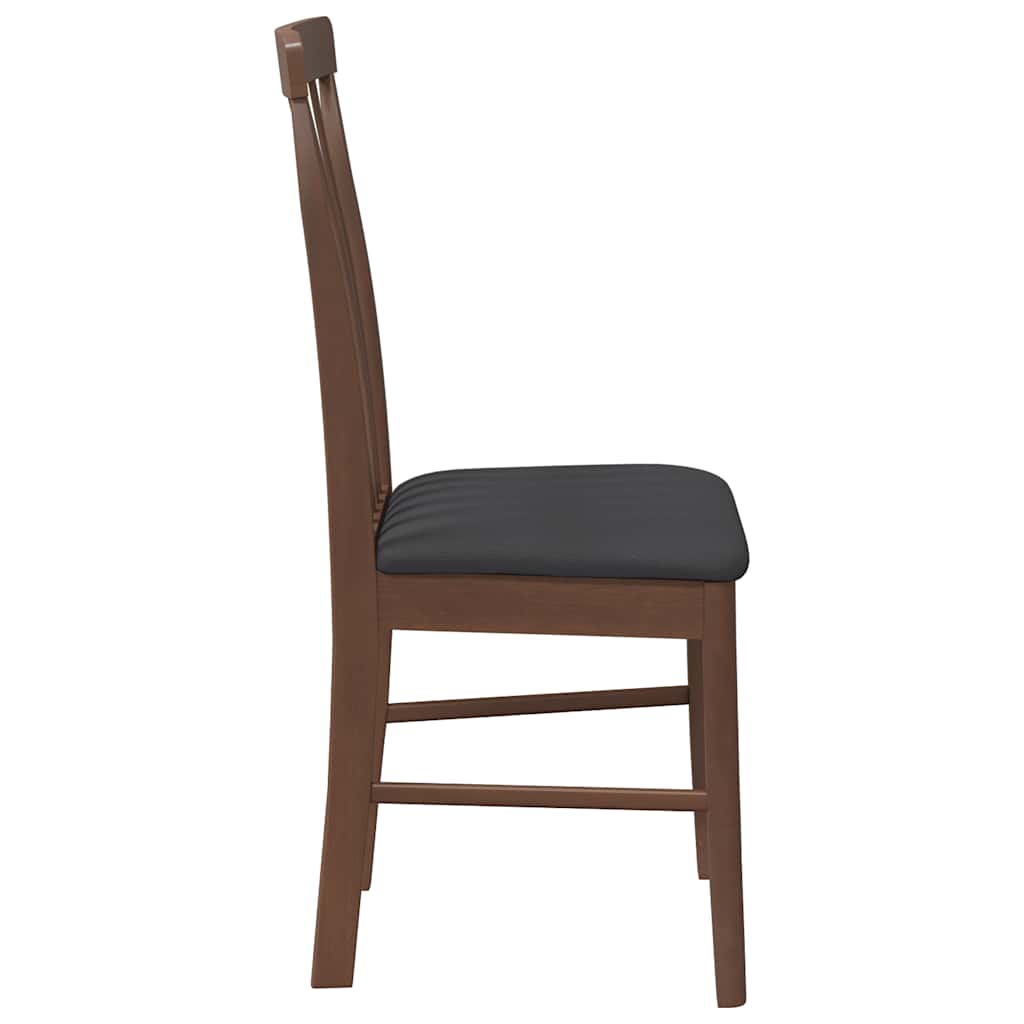 Chaises à manger coussins 2 pcs marron bois massif caoutchouc - XIOS