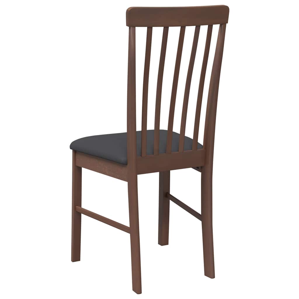Chaises à manger coussins 2 pcs marron bois massif caoutchouc - XIOS