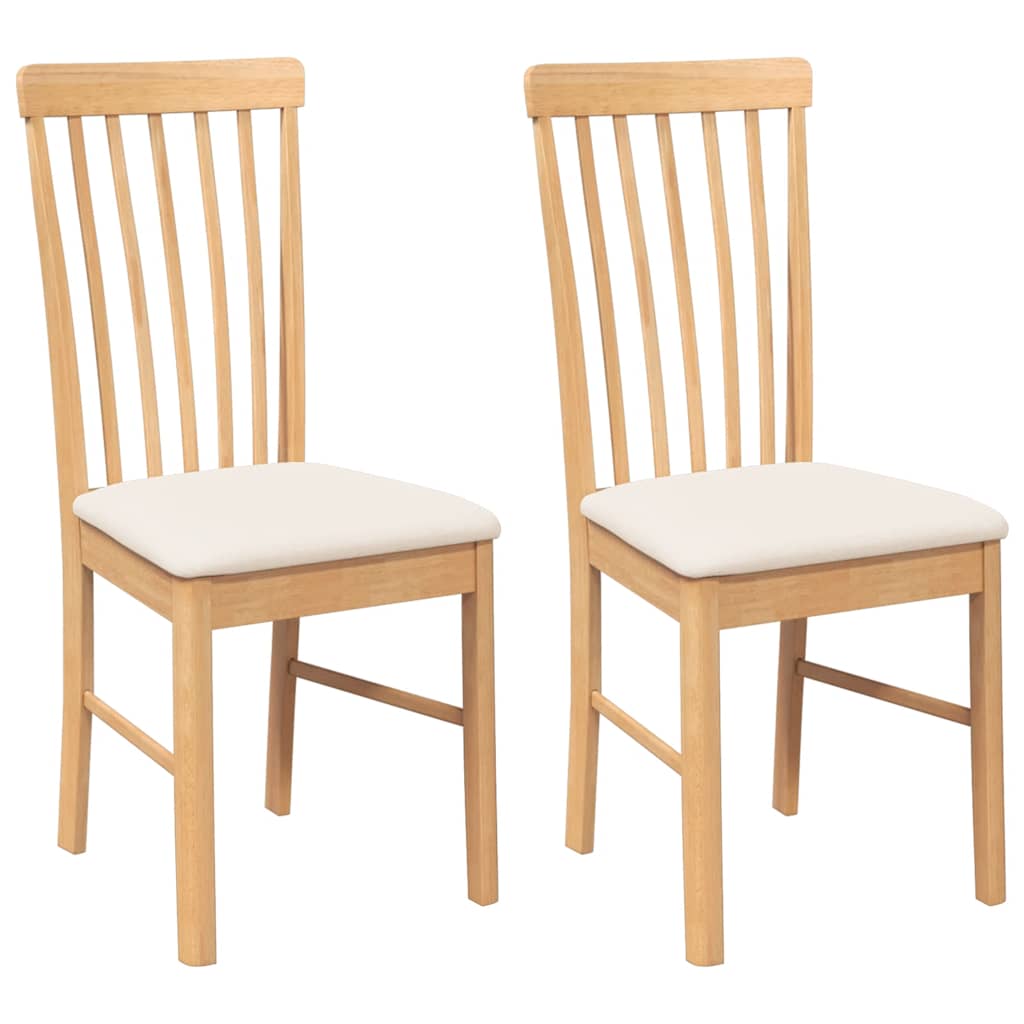 Chaises à manger coussins 2 pcs bois massif caoutchouc - XIOS