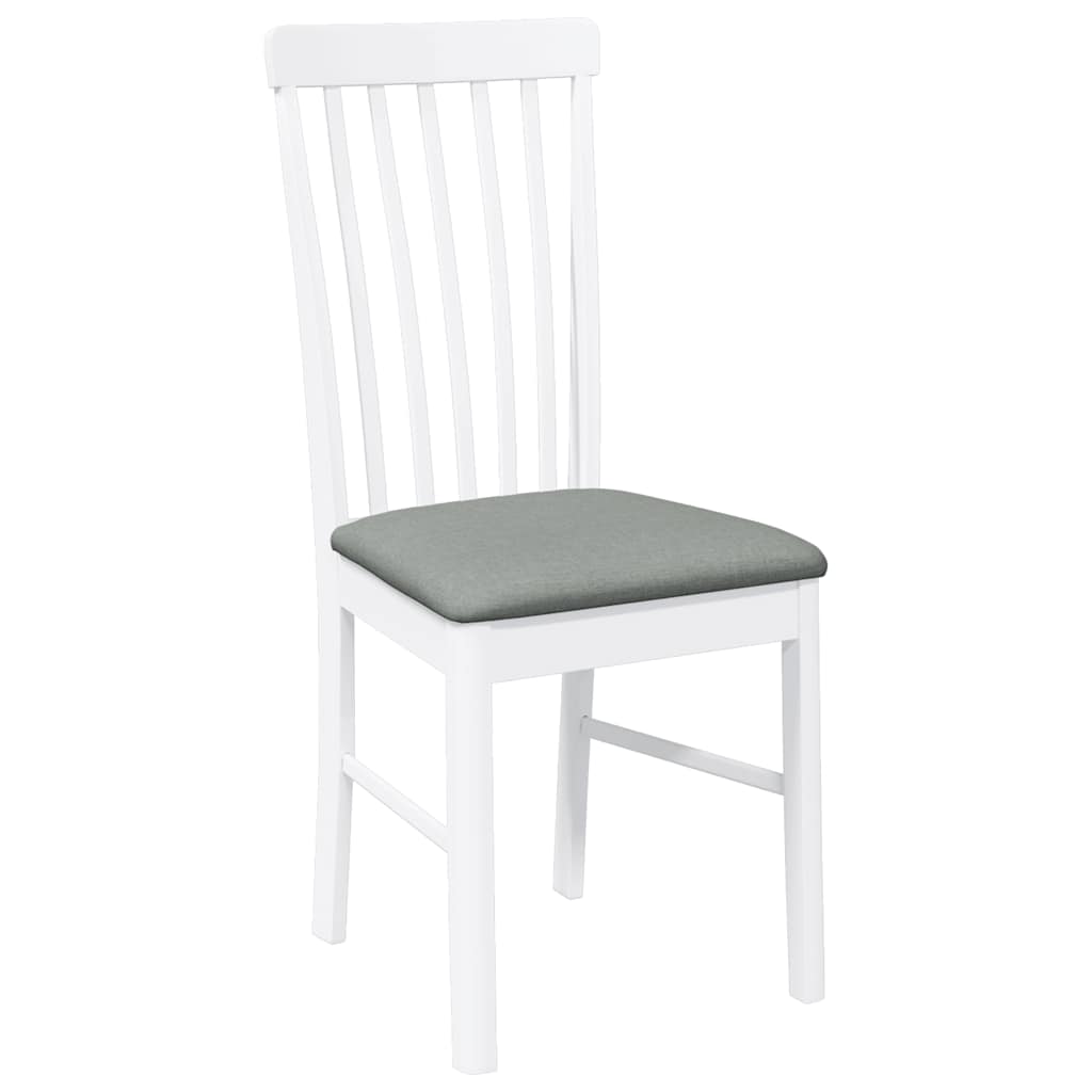 Chaises à manger coussins 2 pcs blanc bois massif caoutchouc - XIOS