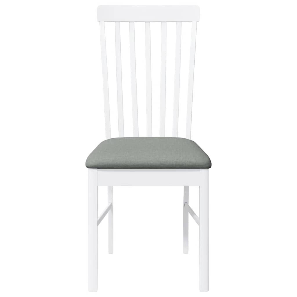 Chaises à manger coussins 2 pcs blanc bois massif caoutchouc - XIOS