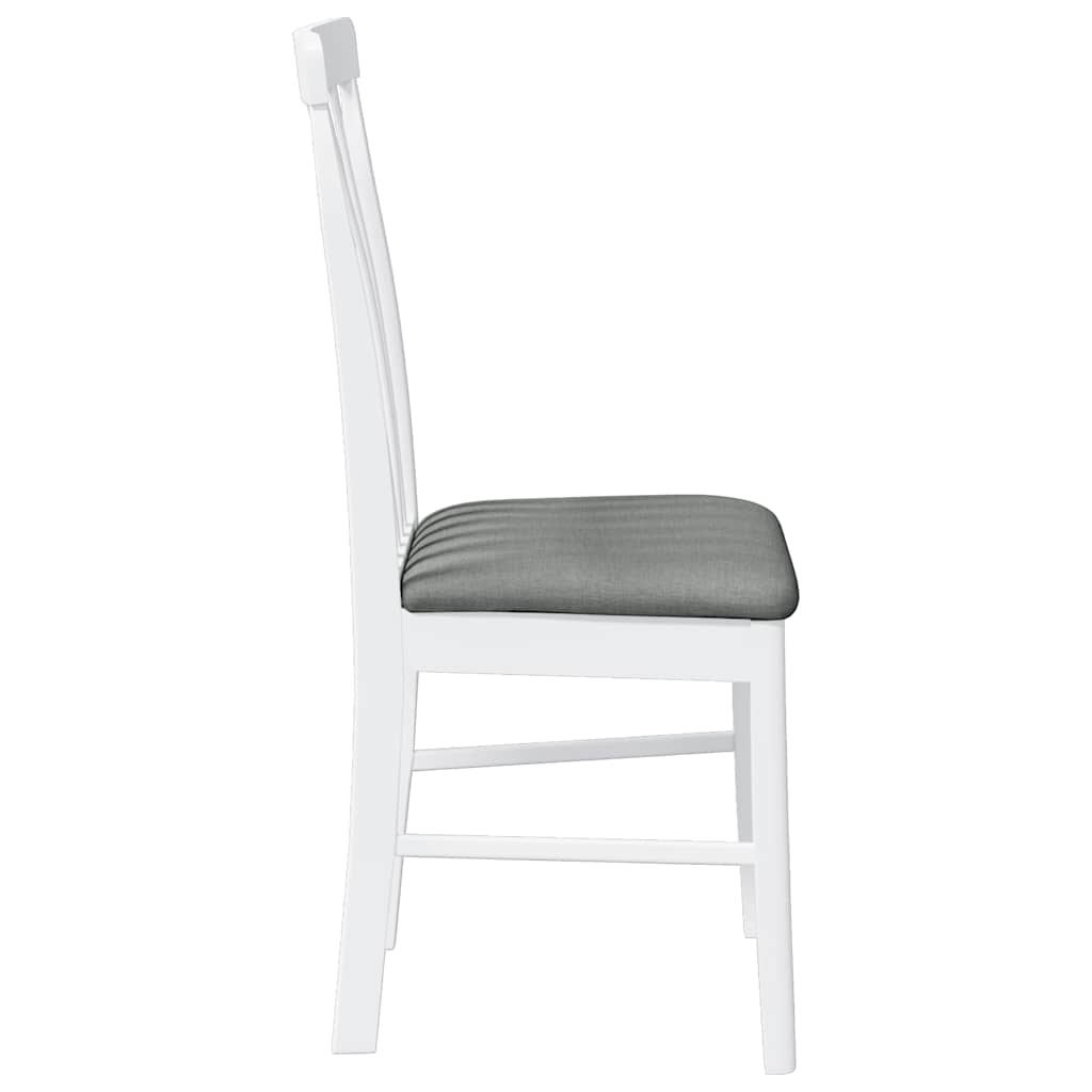 Chaises à manger coussins 2 pcs blanc bois massif caoutchouc - XIOS