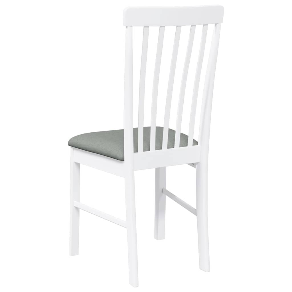 Chaises à manger coussins 2 pcs blanc bois massif caoutchouc - XIOS