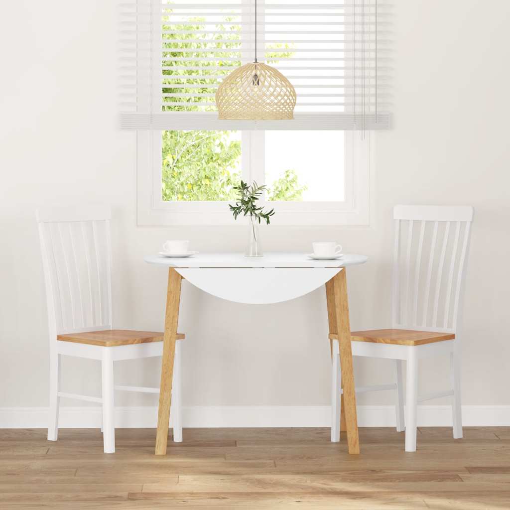 Chaises à manger 2 pcs blanc bois massif caoutchouc - XIOS