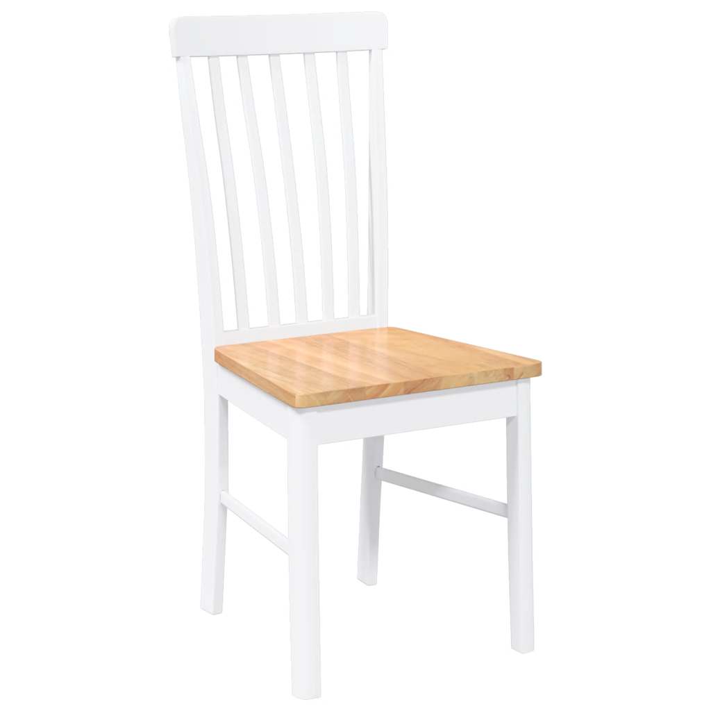 Chaises à manger 2 pcs blanc bois massif caoutchouc - XIOS