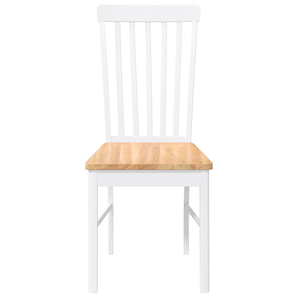Chaises à manger 2 pcs blanc bois massif caoutchouc - XIOS