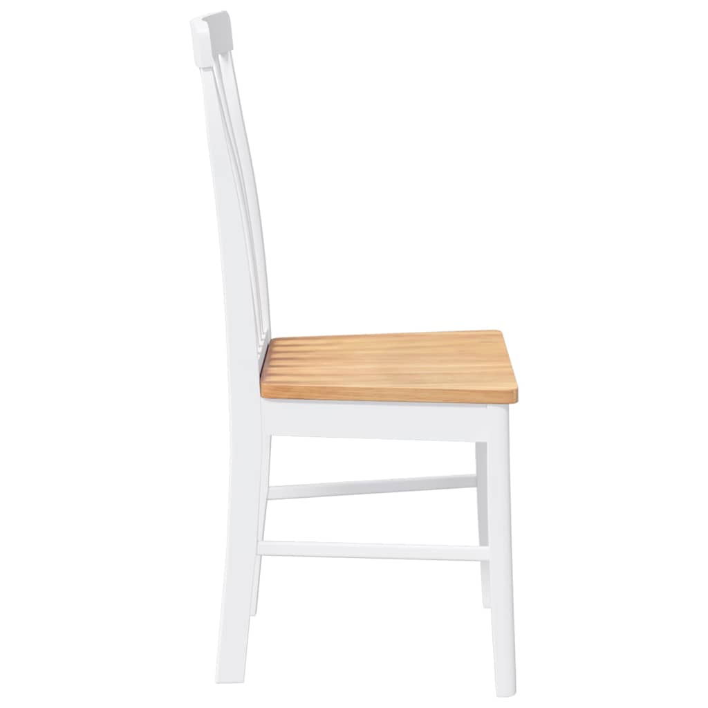 Chaises à manger 2 pcs blanc bois massif caoutchouc - XIOS