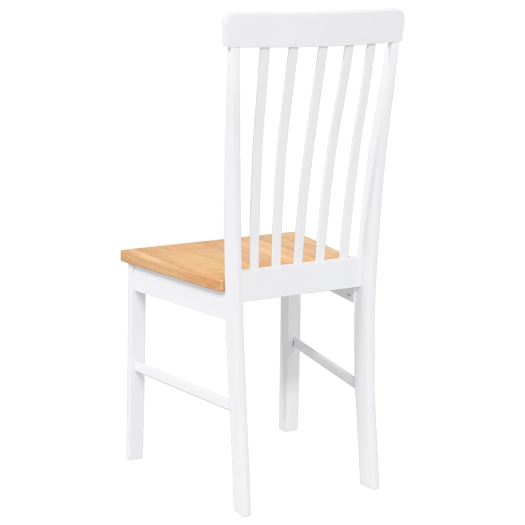 Chaises à manger 2 pcs blanc bois massif caoutchouc - XIOS