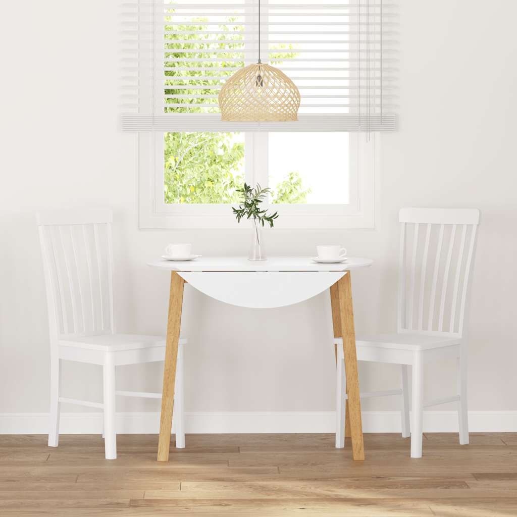 Chaises à manger 2 pcs blanc bois massif caoutchouc - XIOS