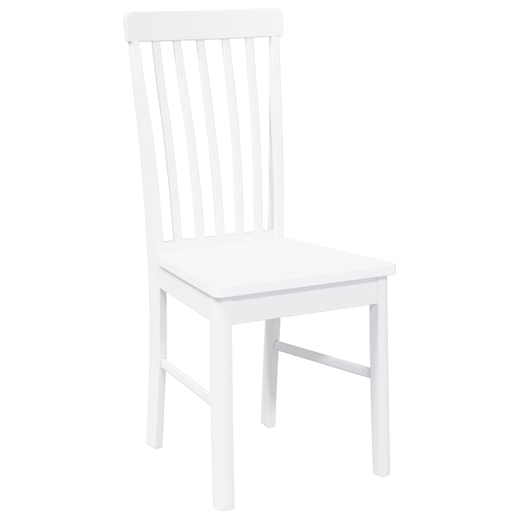 Chaises à manger 2 pcs blanc bois massif caoutchouc - XIOS