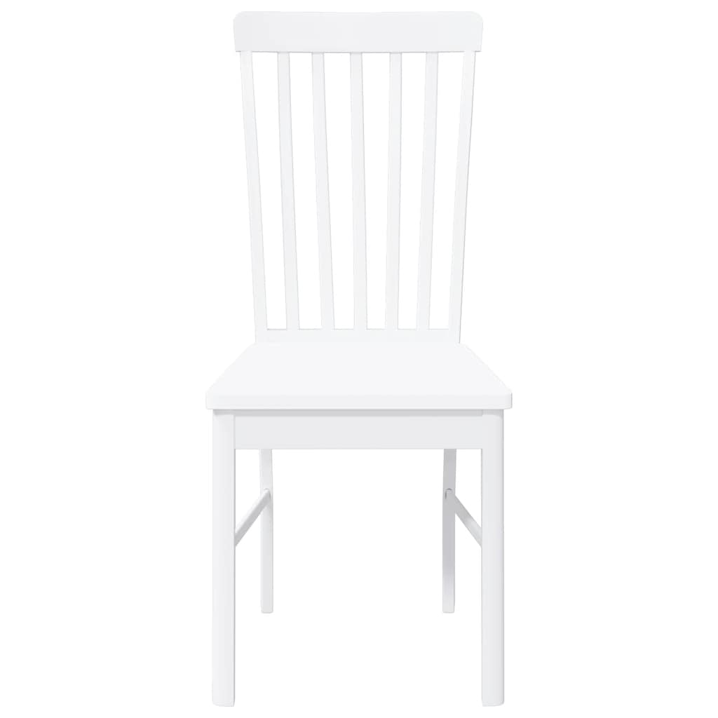 Chaises à manger 2 pcs blanc bois massif caoutchouc - XIOS