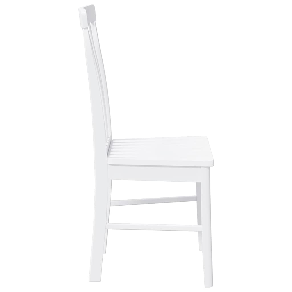 Chaises à manger 2 pcs blanc bois massif caoutchouc - XIOS
