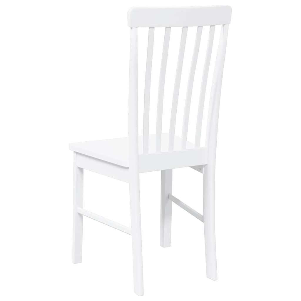 Chaises à manger 2 pcs blanc bois massif caoutchouc - XIOS