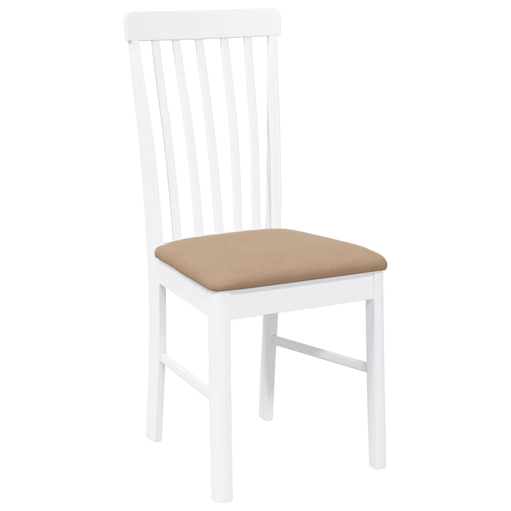 Chaises à manger coussins 2 pcs blanc bois massif caoutchouc - XIOS