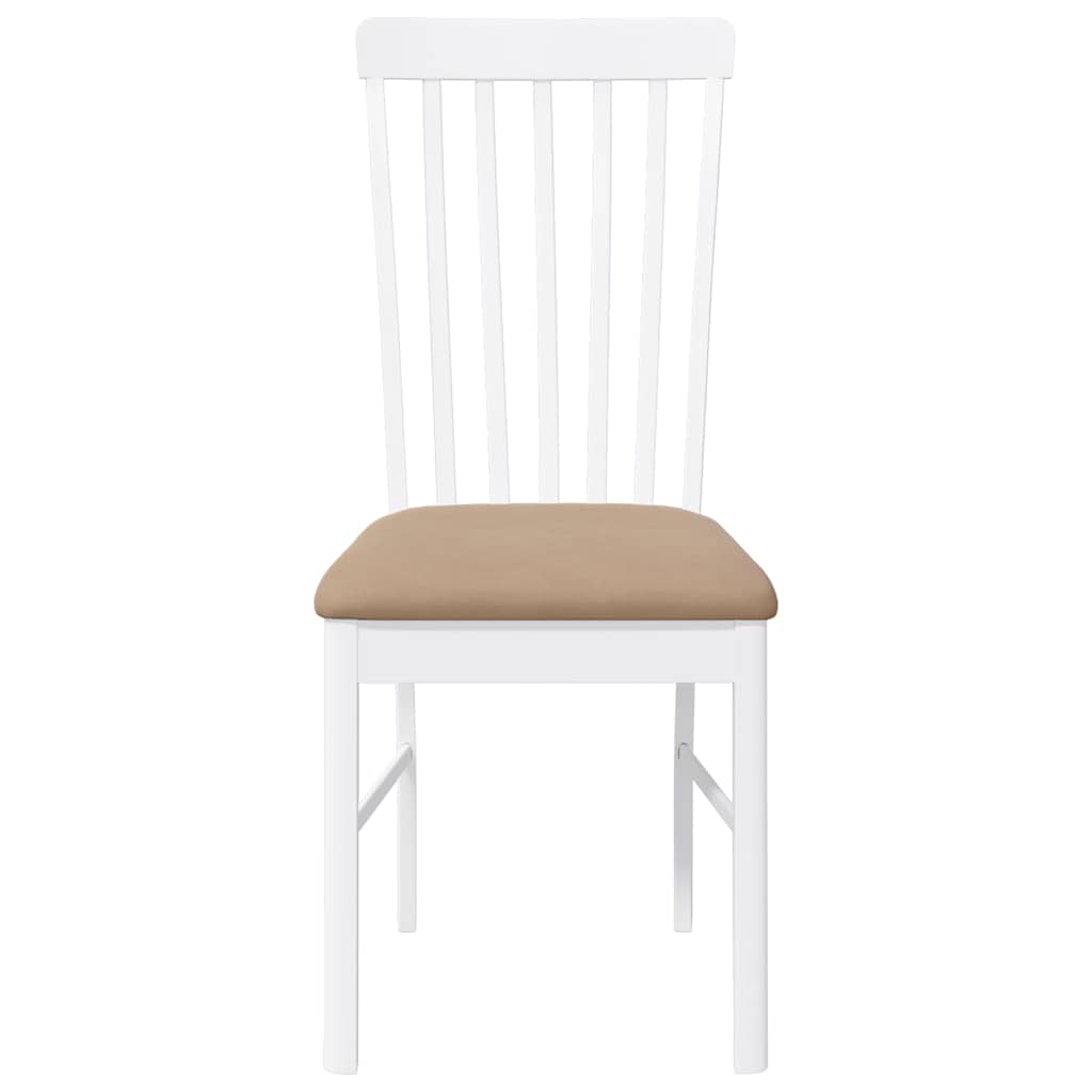 Chaises à manger coussins 2 pcs blanc bois massif caoutchouc - XIOS