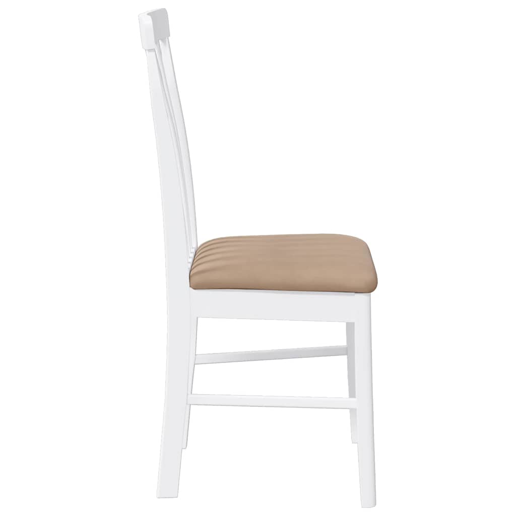 Chaises à manger coussins 2 pcs blanc bois massif caoutchouc - XIOS
