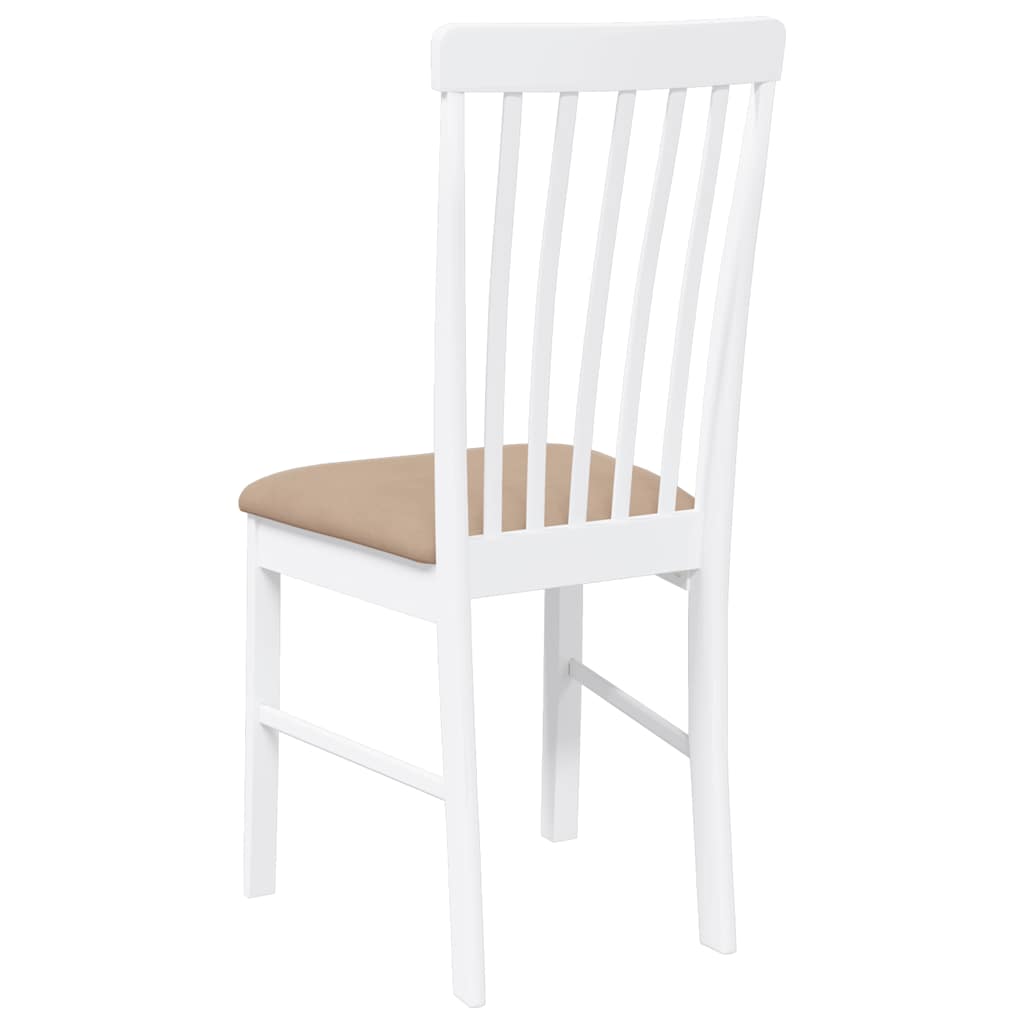 Chaises à manger coussins 2 pcs blanc bois massif caoutchouc - XIOS