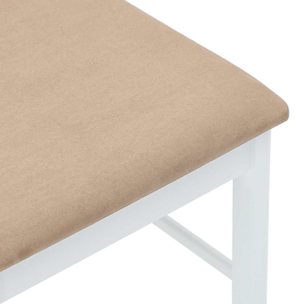 Chaises à manger coussins 2 pcs blanc bois massif caoutchouc - XIOS