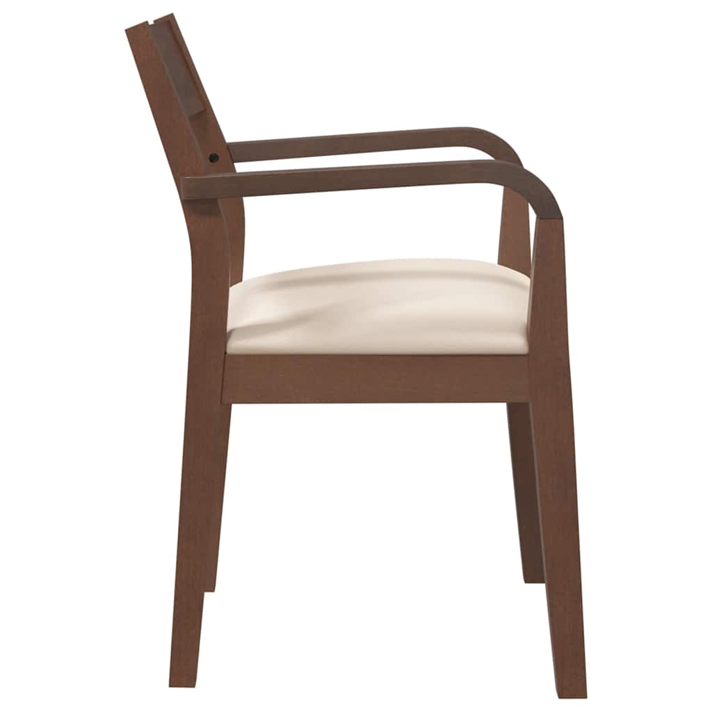 Chaises à manger coussins 2 pcs marron bois massif caoutchouc - XIOS