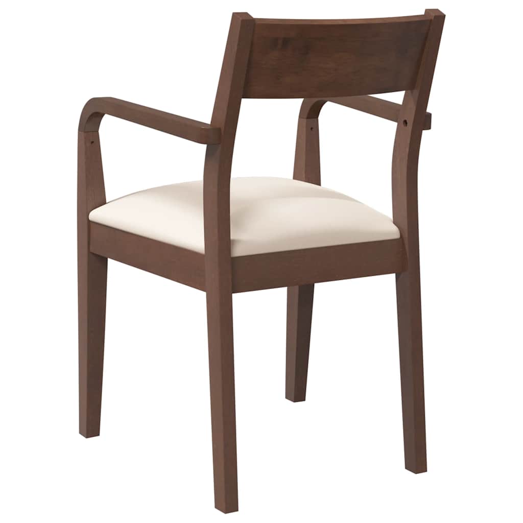 Chaises à manger coussins 2 pcs marron bois massif caoutchouc - XIOS