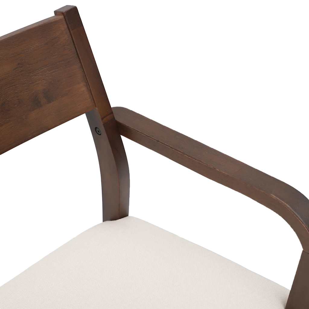 Chaises à manger coussins 2 pcs marron bois massif caoutchouc - XIOS