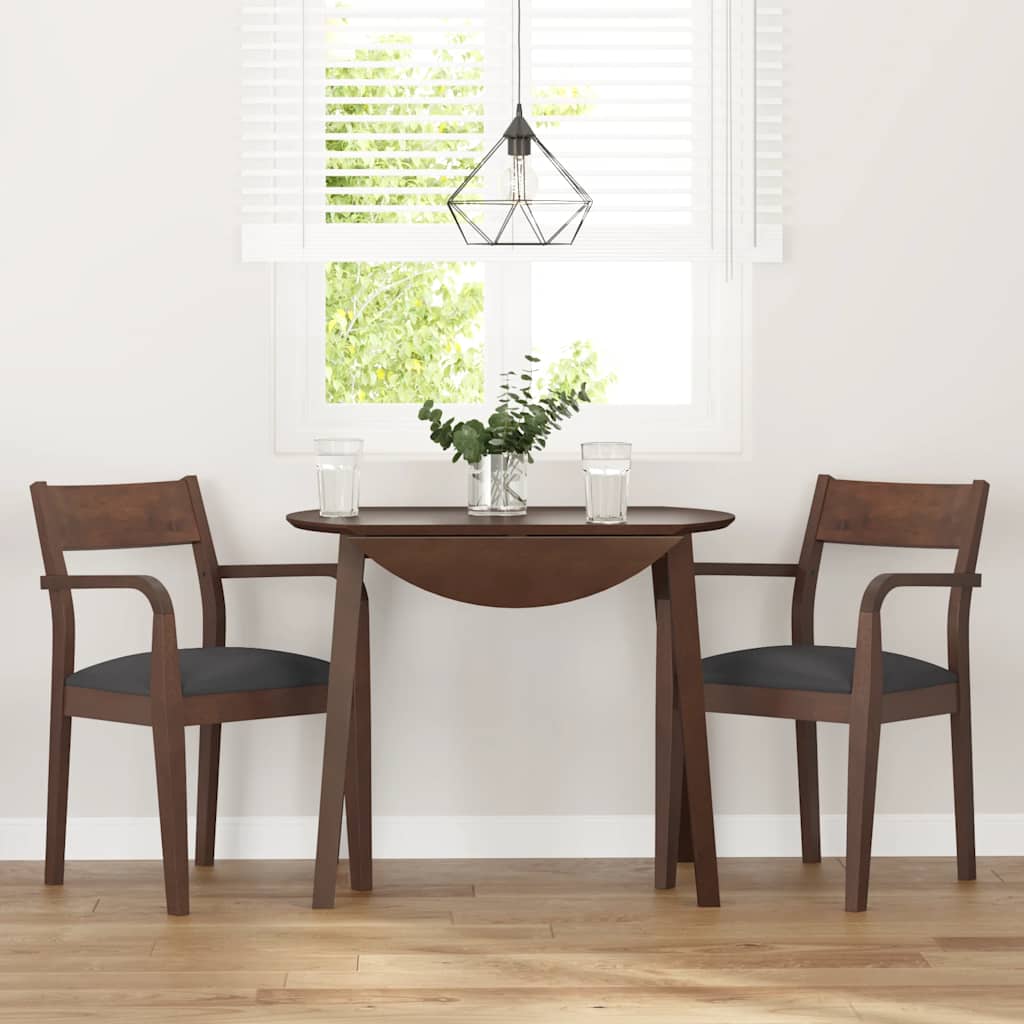 Chaises à manger coussins 2 pcs marron bois massif caoutchouc - XIOS