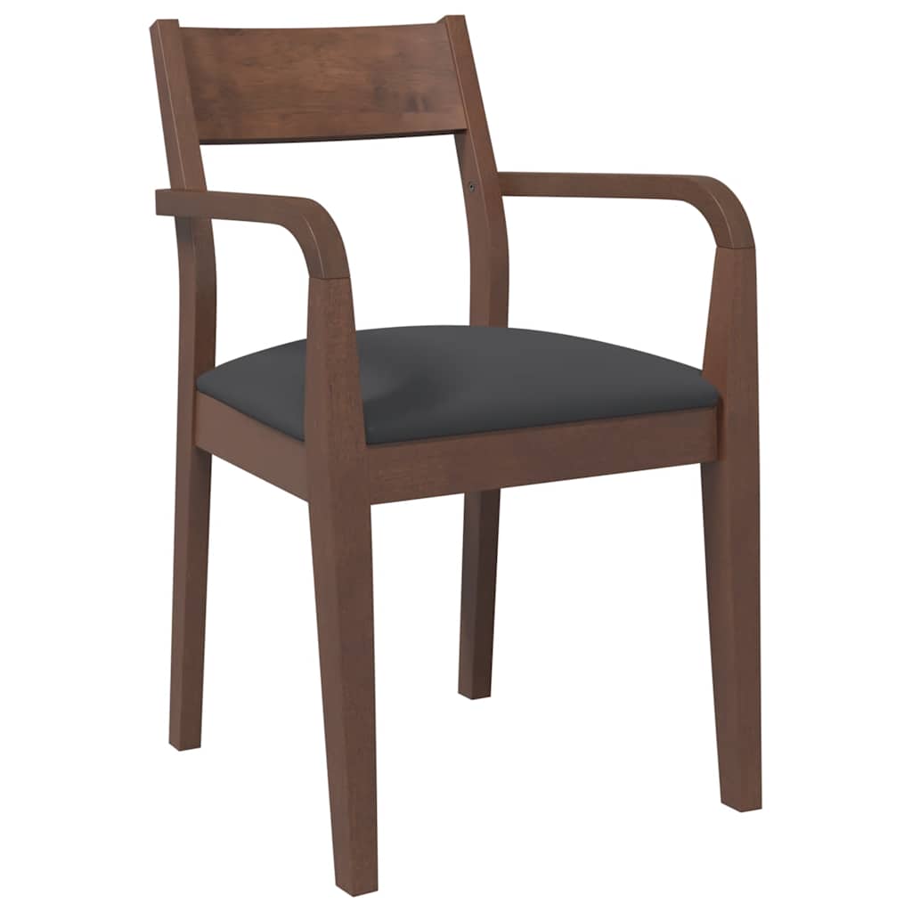 Chaises à manger coussins 2 pcs marron bois massif caoutchouc - XIOS