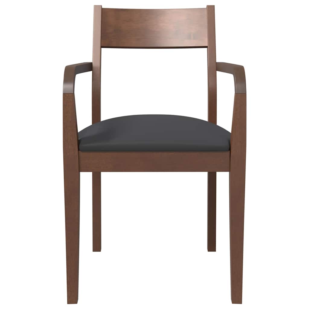 Chaises à manger coussins 2 pcs marron bois massif caoutchouc - XIOS