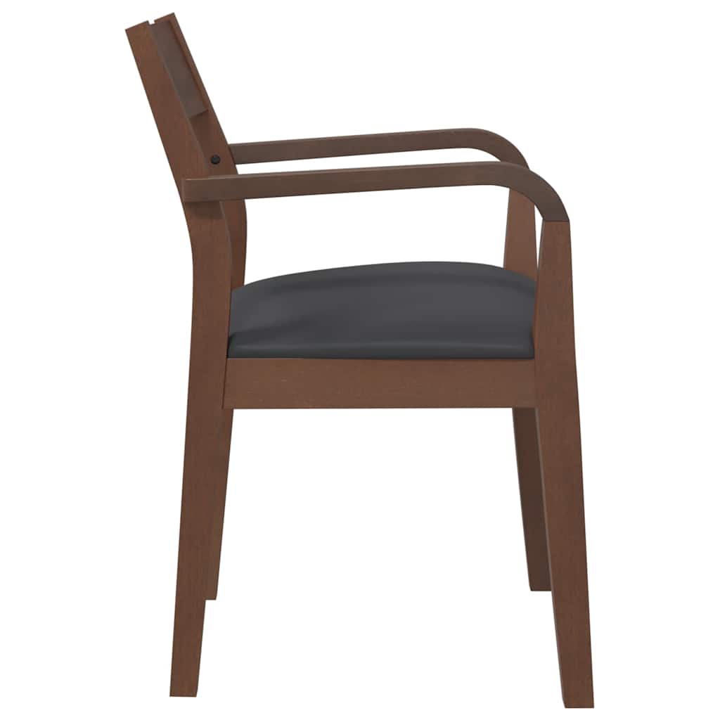 Chaises à manger coussins 2 pcs marron bois massif caoutchouc - XIOS