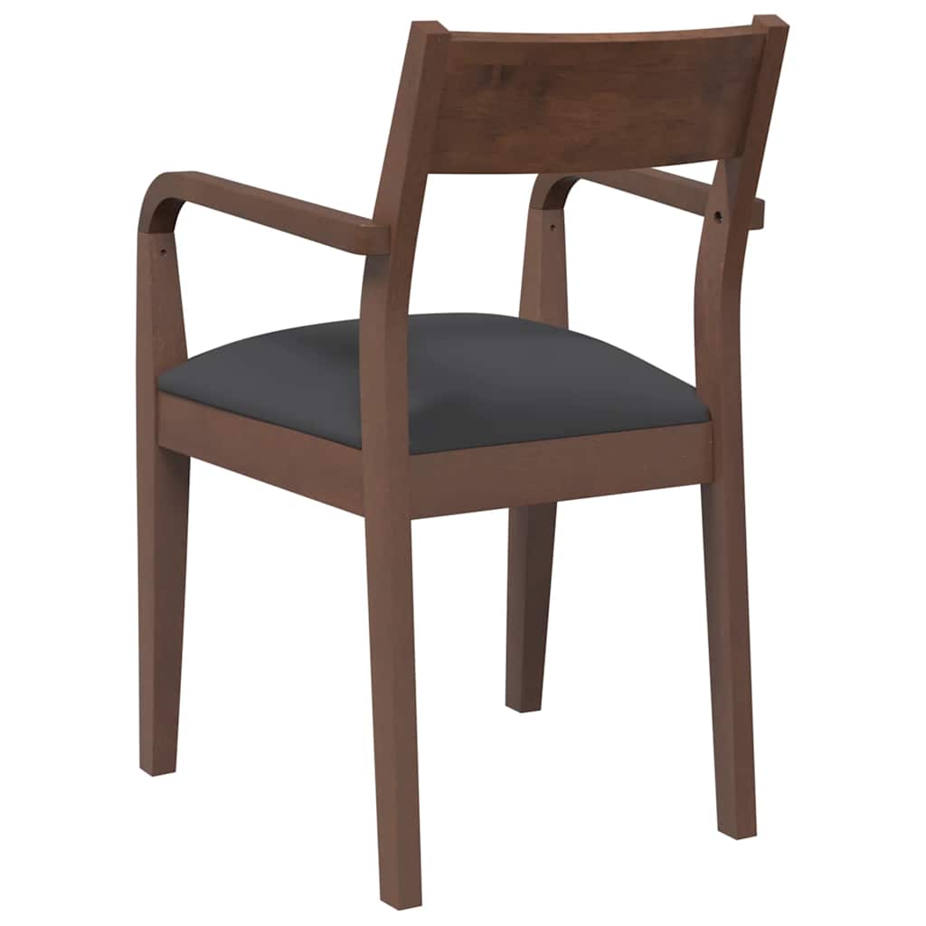 Chaises à manger coussins 2 pcs marron bois massif caoutchouc - XIOS