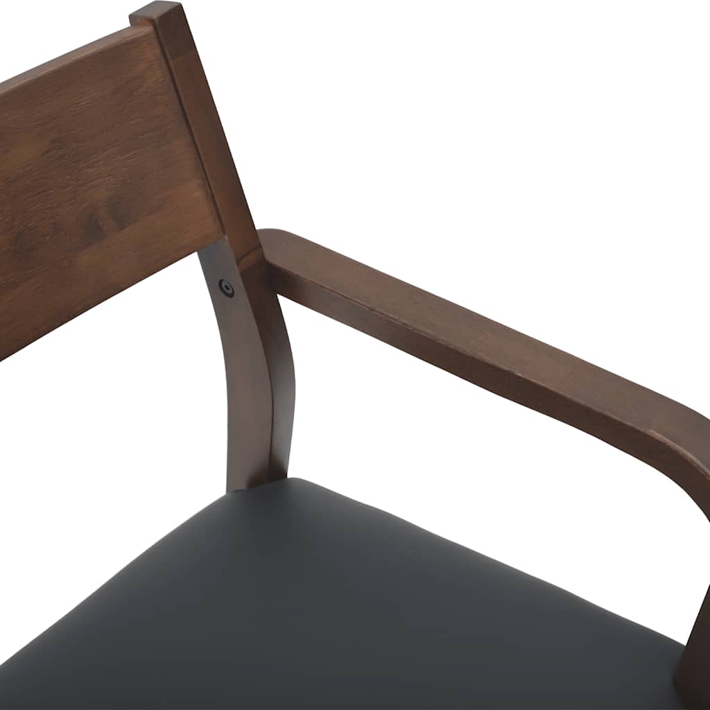 Chaises à manger coussins 2 pcs marron bois massif caoutchouc - XIOS