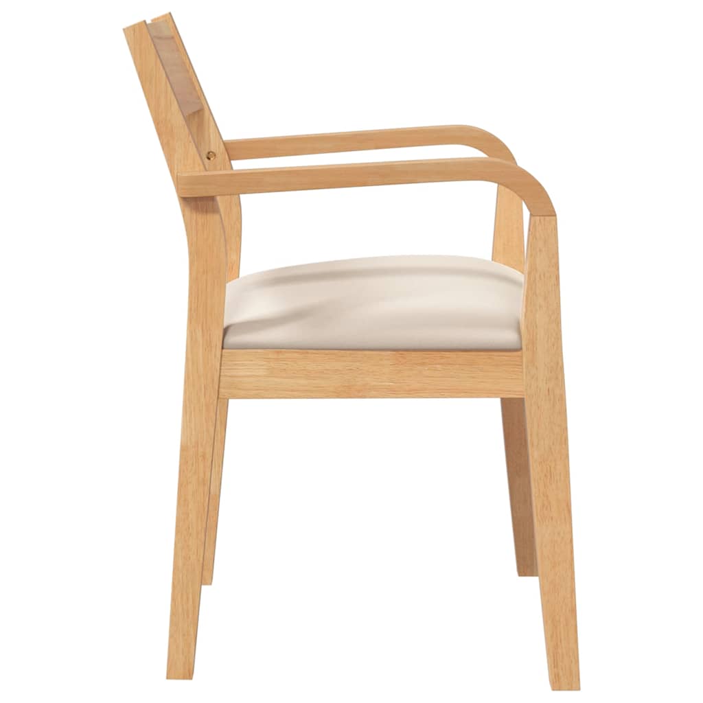 Chaises à manger coussins 2 pcs naturel bois massif caoutchouc - XIOS