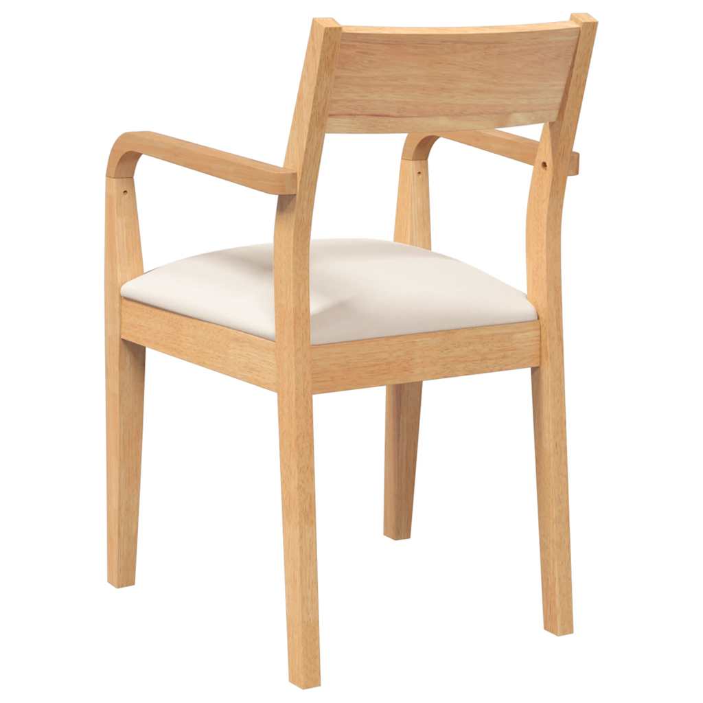 Chaises à manger coussins 2 pcs naturel bois massif caoutchouc - XIOS
