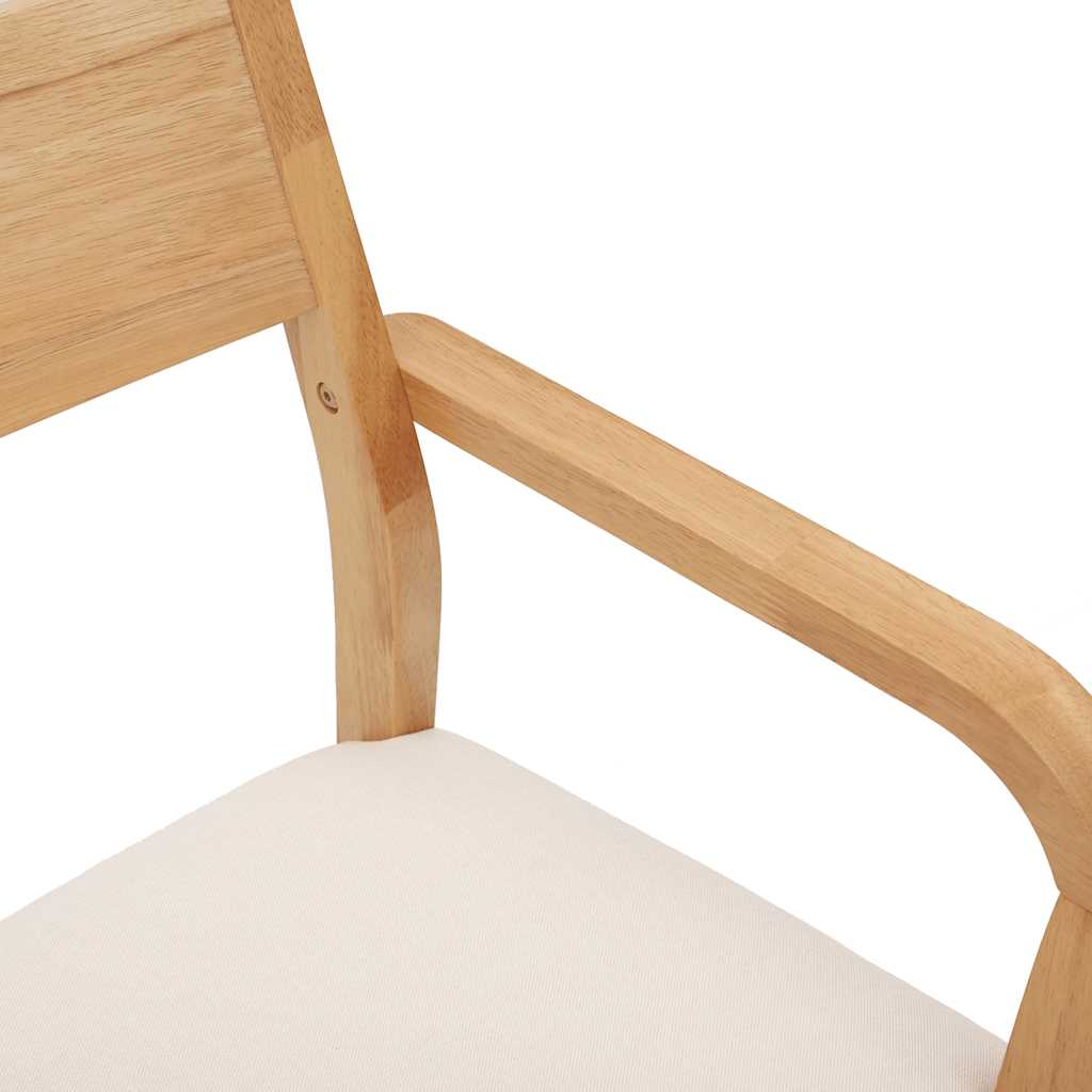 Chaises à manger coussins 2 pcs naturel bois massif caoutchouc - XIOS